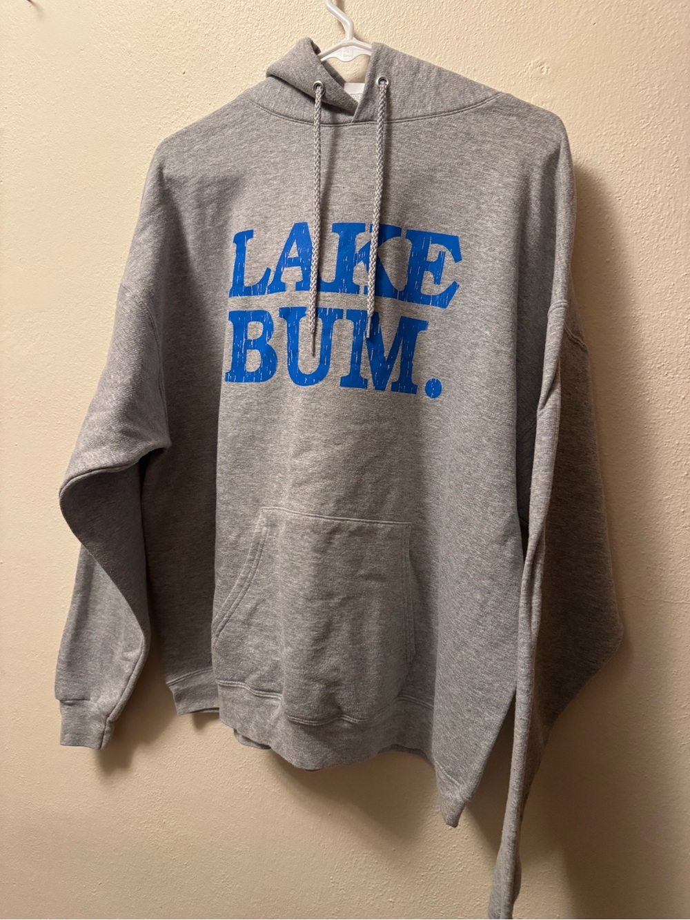 Hanes NWOT EcoSmart Gray Lake Bum Graphic Hoodie Size XL - Unisex